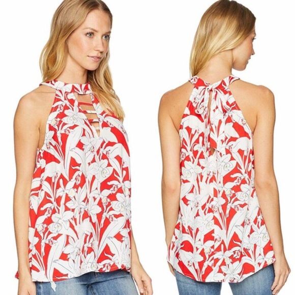 Miss Me Tropical Floral Orchid Halter Tank Top NWT - Picture 8 of 9